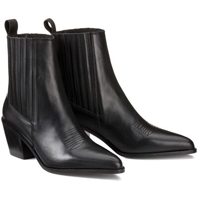 La Redoute Botines cowboy de cuero, Signature DORIANE. Talla 39. Color La Redoute Botines cowboy de cuero, Signature DORIANE. Talla 39. Color