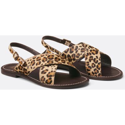 La Redoute Sandalias de piel de leopardo, Signature LAURINE. Talla 42. Color La Redoute Sandalias de piel de leopardo, Signature LAURINE. Talla 42. Color