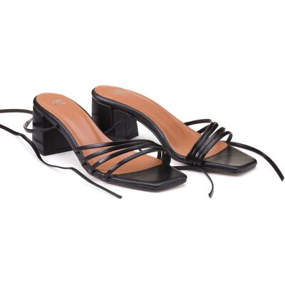 La Redoute Sandalias de tacón de piel, lazada en el tobillo. Talla 40. Color La Redoute Sandalias de tacón de piel, lazada en el tobillo. Talla 40. Color