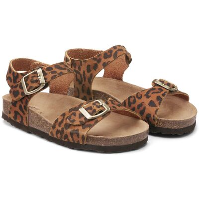 La Redoute Sandalias de cuero, estampado de leopardo. Talla 26. Color La Redoute Sandalias de cuero, estampado de leopardo. Talla 26. Color