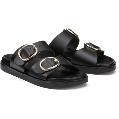 La Redoute Mules de piel con doble hebilla, Signature SALOME. Talla 42. Color La Redoute Mules de piel con doble hebilla, Signature SALOME. Talla 42. Color