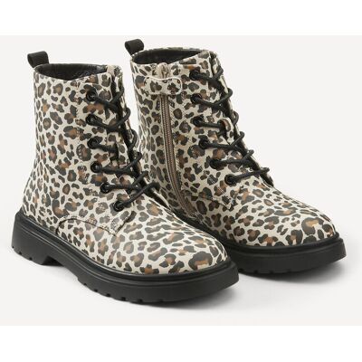 La Redoute Botas con cordones, estampado animal print. Talla 29. Color La Redoute Botas con cordones, estampado animal print. Talla 29. Color
