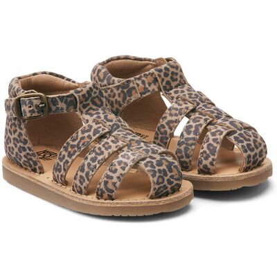 La Redoute Sandalias cerradas de piel con estampado de leopardo. Talla 21. Color La Redoute Sandalias cerradas de piel con estampado de leopardo. Talla 21. Color