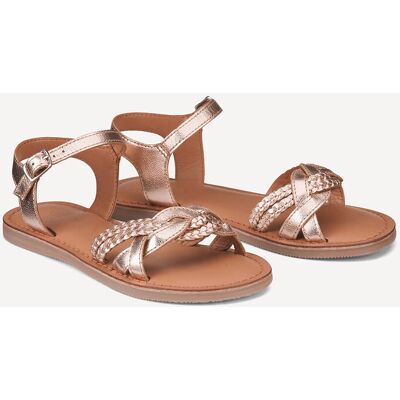 La Redoute Sandalias doradas de piel trenzada. Talla 31. Color La Redoute Sandalias doradas de piel trenzada. Talla 31. Color