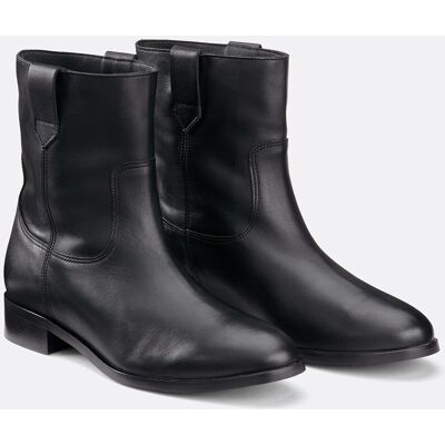 La Redoute Botas de piel estilo vaquero con tacón plano. Talla 37. Color La Redoute Botas de piel estilo vaquero con tacón plano. Talla 37. Color