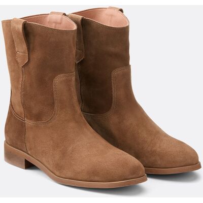 La Redoute Botas de piel de tacón plazo de espíritu western. Talla 38. Color La Redoute Botas de piel de tacón plazo de espíritu western. Talla 38. Color