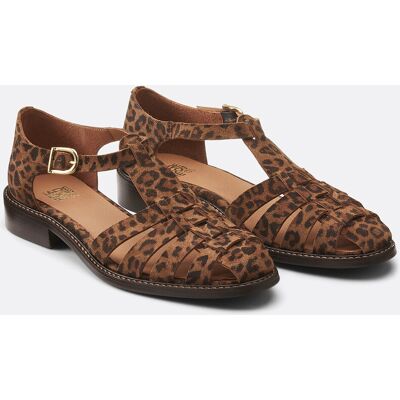 La Redoute Sandalias de piel estampada de leopardo Signature SOLENN. Talla 38. Color La Redoute Sandalias de piel estampada de leopardo Signature SOLENN. Talla 38. Color