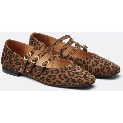 La Redoute Bailarinas de ante de leopardo. Talla 42. Color La Redoute Bailarinas de ante de leopardo. Talla 42. Color