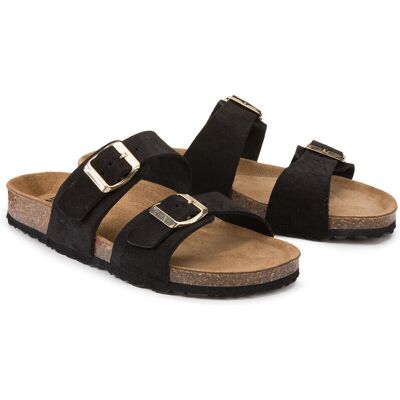 La Redoute Mules de ante con hebilla doble. Talla 38. Color La Redoute Mules de ante con hebilla doble. Talla 38. Color