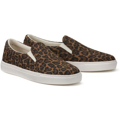 La Redoute Zapatillas slip-on con estampado de leopardo. Talla 42. Color La Redoute Zapatillas slip-on con estampado de leopardo. Talla 42. Color