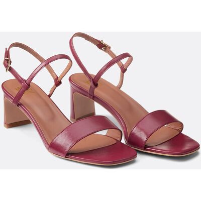 La Redoute Sandalias de piel lisa con tacón, Signature CANDICE. Talla 39. Color La Redoute Sandalias de piel lisa con tacón, Signature CANDICE. Talla 39. Color