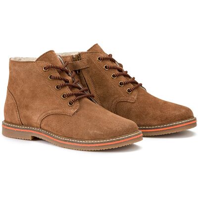 La Redoute Botines de piel con cremallera, cordones y borreguito. Talla 29. Color La Redoute Botines de piel con cremallera, cordones y borreguito. Talla 29. Color