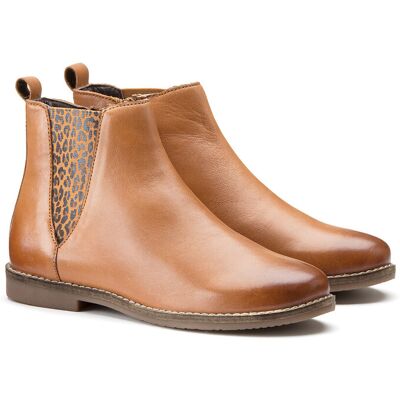 La Redoute Botines chelsea de piel, elástico con estampado de leopardo. Talla 26. Color La Redoute Botines chelsea de piel, elástico con estampado de leopardo. Talla 26. Color