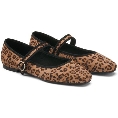 La Redoute Bailarina con hebilla, estampado de leopardo. Talla 36. Color La Redoute Bailarina con hebilla, estampado de leopardo. Talla 36. Color
