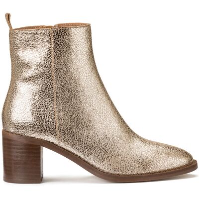 La Redoute Botines de piel metalizada con tacón, Signature FAUSTINE. Talla 38. Color La Redoute Botines de piel metalizada con tacón, Signature FAUSTINE. Talla 38. Color