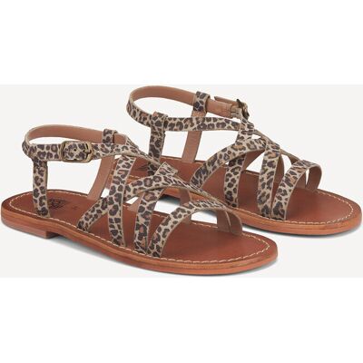 La Redoute Sandalias de piel con tiras, estampado de leopardo. Talla 29. Color La Redoute Sandalias de piel con tiras, estampado de leopardo. Talla 29. Color