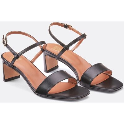 La Redoute Sandalias de piel lisa con tacón, Signature CANDICE. Talla 40. Color La Redoute Sandalias de piel lisa con tacón, Signature CANDICE. Talla 40. Color