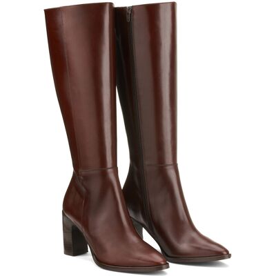 La Redoute Botas de tacón de piel lisa Signature CYRIELLE. Talla 39. Color La Redoute Botas de tacón de piel lisa Signature CYRIELLE. Talla 39. Color