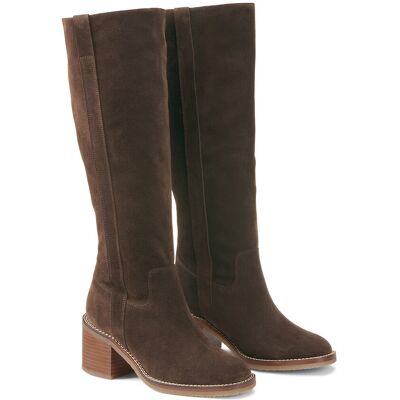 La Redoute Botas de tacón ancho, de ante. Talla 36. Color La Redoute Botas de tacón ancho, de ante. Talla 36. Color