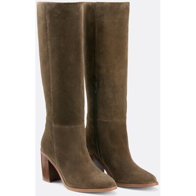 La Redoute Botas de tacón en piel de ante, FLORIE Signature. Talla 36. Color La Redoute Botas de tacón en piel de ante, FLORIE Signature. Talla 36. Color
