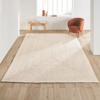 La Redoute Alfombra rectangular de yute blanqueado XL, Aftas. Talla 240 x 330 cm. Color La Redoute Alfombra rectangular de yute blanqueado XL, Aftas. Talla 240 x 330 cm. Color