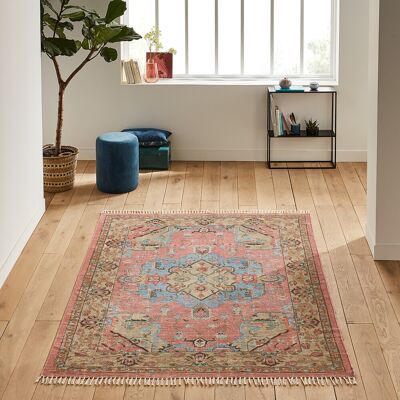 LA REDOUTE INTERIEURS Alfombra vintage de algodón multicolor Lexy - Alfombra LA REDOUTE INTERIEURS Alfombra vintage de algodón multicolor Lexy - Alfombra