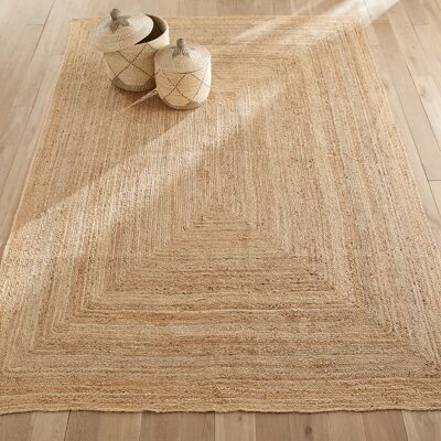 Alfombra XL de yute beige tejida a mano - Alfombra Alfombra XL de yute beige tejida a mano - Alfombra