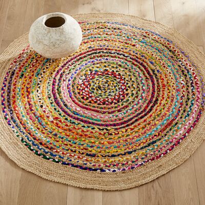 AM.PM Alfombra De Yute Y Algodón Reciclado Ø150 Cm, Jaco. Talla talla única. Color AM.PM Alfombra De Yute Y Algodón Reciclado Ø150 Cm, Jaco. Talla talla única. Color