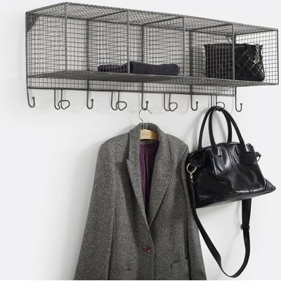 Estantería de pared de metal LA REDOUTE INTERIEURS - 9 ganchos, gris Estantería de pared de metal LA REDOUTE INTERIEURS - 9 ganchos, gris