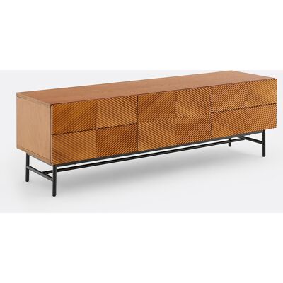 La Redoute INTERIEURS Mueble TV En Chapa De Madera, Con Frente De Relieve, Ancho 150 Cm, JEREM. Talla talla única. Color La Redoute INTERIEURS Mueble TV En Chapa De Madera, Con Frente De Relieve, Ancho 150 Cm, JEREM. Talla talla única. Color