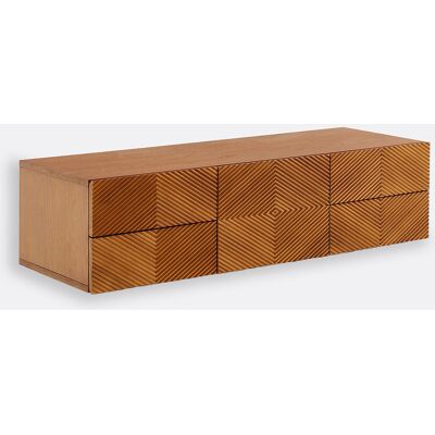 La Redoute INTERIEURS Mueble De TV Suspendido, De Chapa De Madera, Con Frente En Relieve, Ancho 150 Cm, JEREM. Talla talla única. Color La Redoute INTERIEURS Mueble De TV Suspendido, De Chapa De Madera, Con Frente En Relieve, Ancho 150 Cm, JEREM. Talla talla única. Color