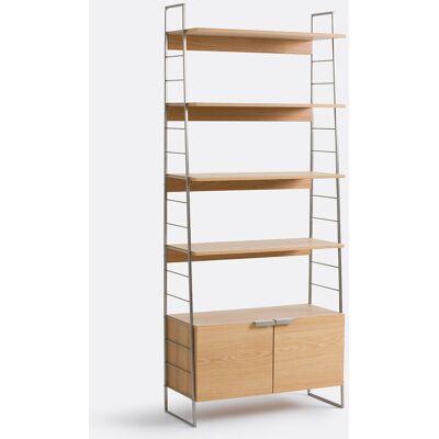 La Redoute INTERIEURS Librería De Roble, Chapa De Madera Y Acero Cromado, Altura 190 Cm, WATFORD. Talla talla única. Color La Redoute INTERIEURS Librería De Roble, Chapa De Madera Y Acero Cromado, Altura 190 Cm, WATFORD. Talla talla única. Color