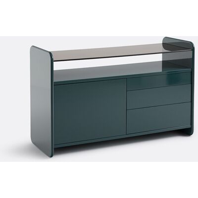 La Redoute INTERIEURS Aparador Lacado Con Tapa De Cristal Templado Ahumado, 1 Puerta Y 3 Cajones, ERICSON. Talla talla única. Color La Redoute INTERIEURS Aparador Lacado Con Tapa De Cristal Templado Ahumado, 1 Puerta Y 3 Cajones, ERICSON. Talla talla única. Color