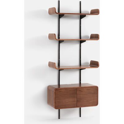 La Redoute INTERIEURS Estantería De Pared, Chapa De Nogal, 3 Estantes, 1 Cajón, CELMA. Talla talla única. Color La Redoute INTERIEURS Estantería De Pared, Chapa De Nogal, 3 Estantes, 1 Cajón, CELMA. Talla talla única. Color