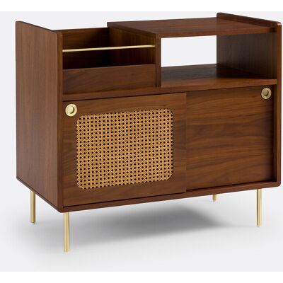 La Redoute INTERIEURS Mueble Para Vinilos De Chapa De Nogal Y Mimbre, Redpop. Talla talla única. Color La Redoute INTERIEURS Mueble Para Vinilos De Chapa De Nogal Y Mimbre, Redpop. Talla talla única. Color