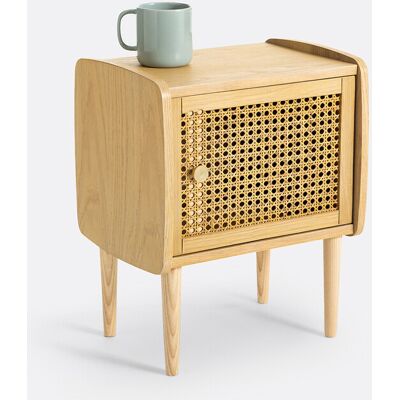 LA REDOUTE INTERIEURS Mesita de noche de madera - Estilo retro - Puerta reversible - 37x28x46.5 cm LA REDOUTE INTERIEURS Mesita de noche de madera - Estilo retro - Puerta reversible - 37x28x46.5 cm