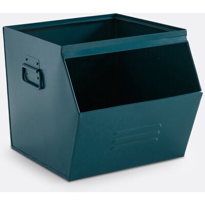 LA REDOUTE INTERIEURS HIBA Caja apilable de metal azul - Almacenamiento LA REDOUTE INTERIEURS HIBA Caja apilable de metal azul - Almacenamiento