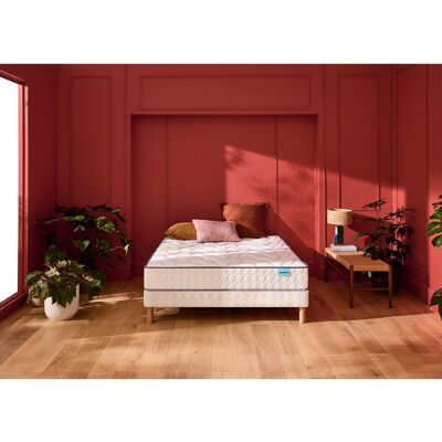MERINOS Conjunto de colchón de 580 muelles ensacados con 3 zonas y somier tapizado, COSY LIT 2. Color MERINOS Conjunto de colchón de 580 muelles ensacados con 3 zonas y somier tapizado, COSY LIT 2. Color