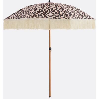 La Redoute INTERIEURS Sombrilla Con Estampado De Leopardo, Acabado Con Flecos, SAVANA. Talla talla única. Color La Redoute INTERIEURS Sombrilla Con Estampado De Leopardo, Acabado Con Flecos, SAVANA. Talla talla única. Color
