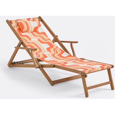MAPOÉSIE X LA REDOUTE INTÉRIEURS Tumbona De Acacia Maciza, Tela Con Estampado, SONGE ORANGE. Talla talla única. Color MAPOÉSIE X LA REDOUTE INTÉRIEURS Tumbona De Acacia Maciza, Tela Con Estampado, SONGE ORANGE. Talla talla única. Color