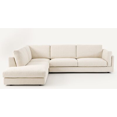 AM.PM Sofá cama modular con chaise longue angular, en tejido bouclé, César. Color AM.PM Sofá cama modular con chaise longue angular, en tejido bouclé, César. Color