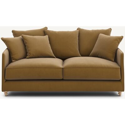 AM.PM Sofá cama compacto de 3 plazas en terciopelo de lino, LAZARE. Color AM.PM Sofá cama compacto de 3 plazas en terciopelo de lino, LAZARE. Color