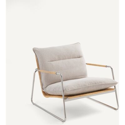 AM.PM Sillón De Acero Y Ratán Tejido, Cojín De Algodón Jaspeado, SVEN. Talla talla única. Color AM.PM Sillón De Acero Y Ratán Tejido, Cojín De Algodón Jaspeado, SVEN. Talla talla única. Color