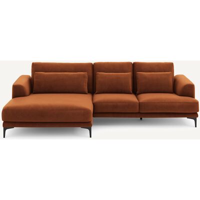 AM.PM Sofá rinconero con chaise longue XL izquierdo de terciopelo, MARSILE. Color AM.PM Sofá rinconero con chaise longue XL izquierdo de terciopelo, MARSILE. Color