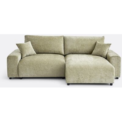 La Redoute Sofá cama esquinero de 3 plazas con caja de almacenamiento, chenilla flameada, GALENE. Talla ángulo reversible. Color La Redoute Sofá cama esquinero de 3 plazas con caja de almacenamiento, chenilla flameada, GALENE. Talla ángulo reversible. Color