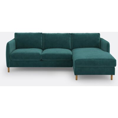 La Redoute Sofá cama rinconero derecho de 4 plazas, terciopelo, LOMÉO. Talla ángulo derecho. Color La Redoute Sofá cama rinconero derecho de 4 plazas, terciopelo, LOMÉO. Talla ángulo derecho. Color