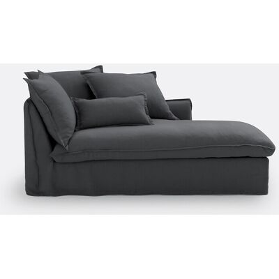 LA REDOUTE INTERIEURS Odna Gris Lino Chaise Longue LA REDOUTE INTERIEURS Odna Gris Lino Chaise Longue
