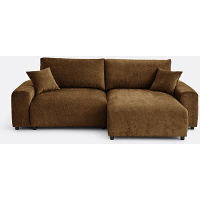 La Redoute Sofá cama esquinero de 3 plazas con caja de almacenamiento, chenilla flameada, GALENE. Talla ángulo reversible. Color La Redoute Sofá cama esquinero de 3 plazas con caja de almacenamiento, chenilla flameada, GALENE. Talla ángulo reversible. Color
