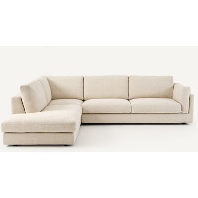 AM.PM Sofá cama modular con chaise longue angular, en tejido bouclé, César. Color AM.PM Sofá cama modular con chaise longue angular, en tejido bouclé, César. Color