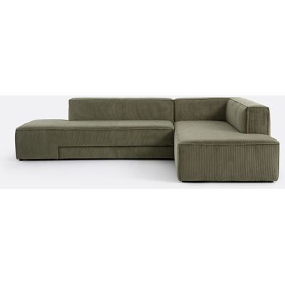 La Redoute Sofá cama esquinero, terciopelo de pana, Ginosa. Talla ángulo derecho. Color La Redoute Sofá cama esquinero, terciopelo de pana, Ginosa. Talla ángulo derecho. Color